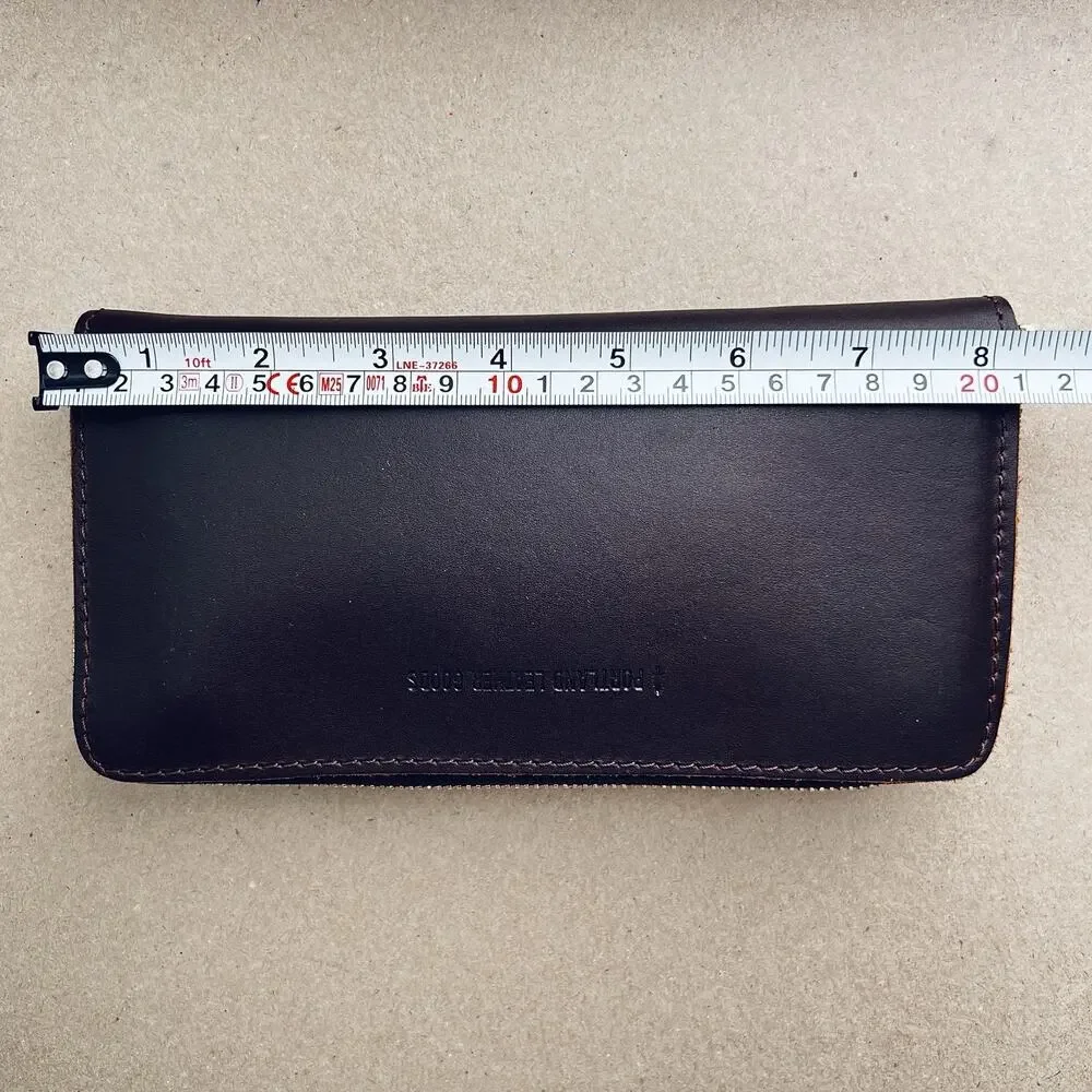 Portland Leather Goods Accordion Zip Wallet Full Grain In Grizzly MSRP $118 NWOT